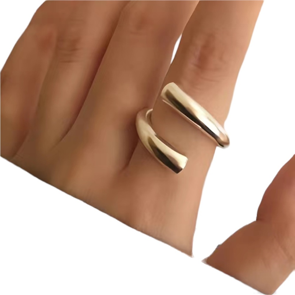 Modern Chic Silver Abstract Ring Set - image 5